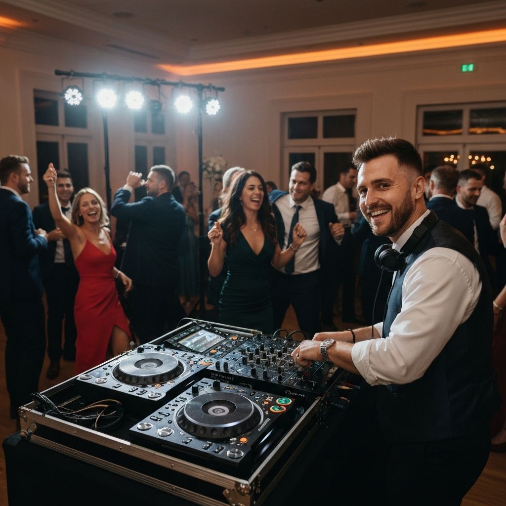 DJ performing at elegant wedding