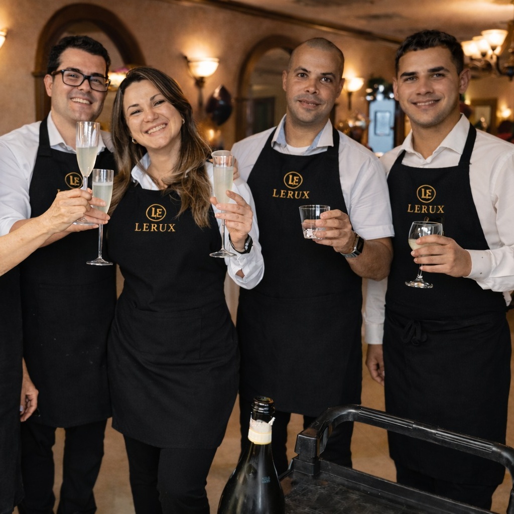 Organized event setup with professional staff